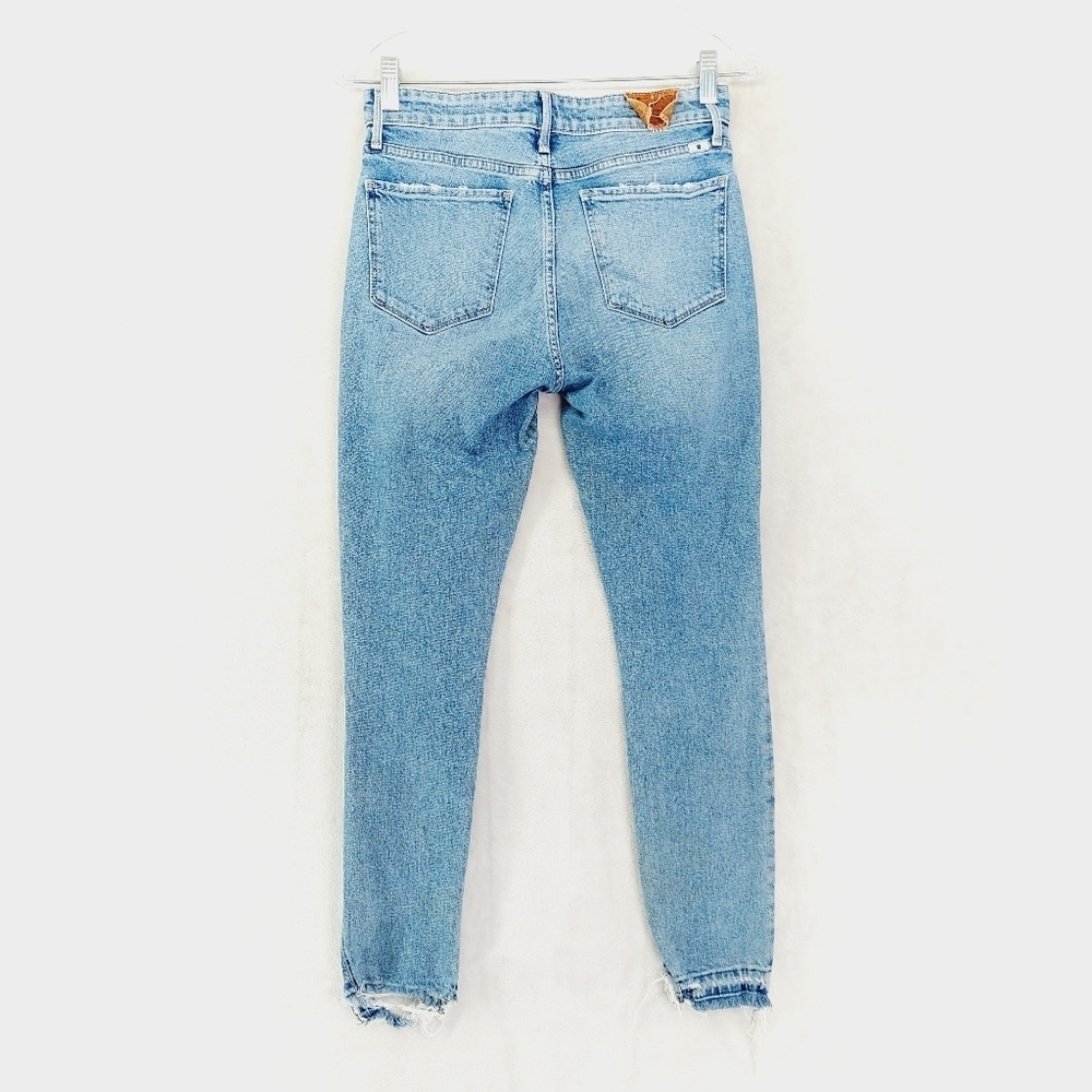 Lucky Brand Blue Mid-Rise Destroyed Cut-Off Skinny Jeans 2516 - Picture 4 of 10